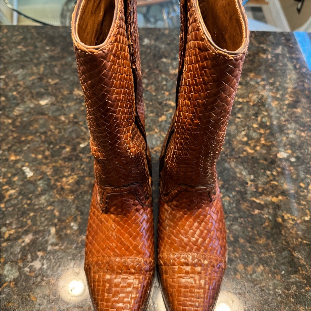 Brown Textured Women's Boots